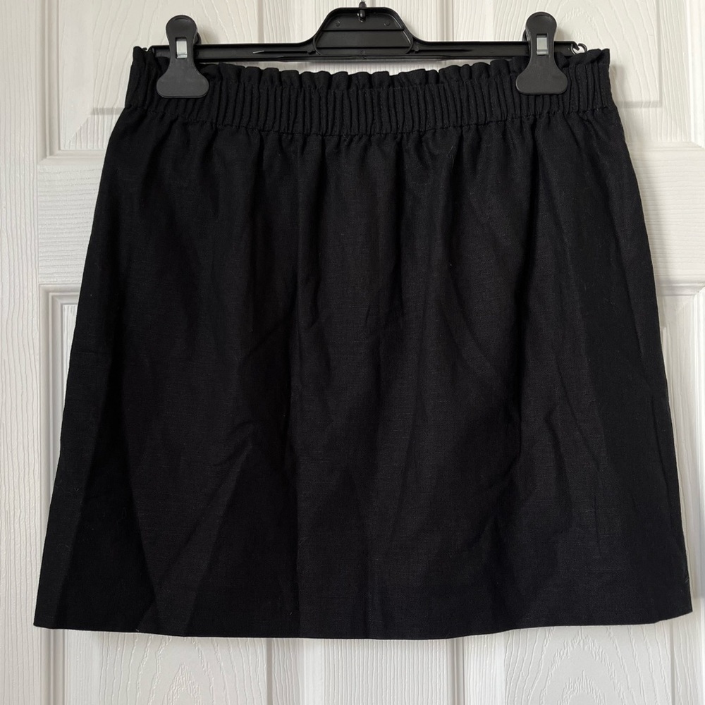 J Crew Black Linen Blend Skirt Size 6